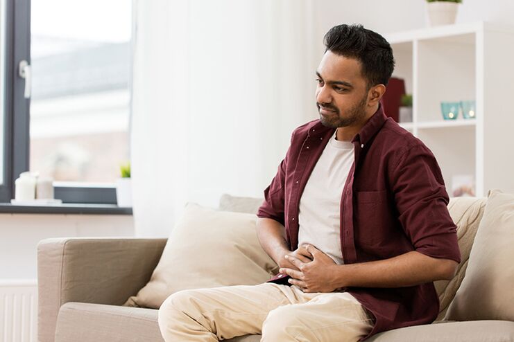 A man showing the first symptoms of prostatitis